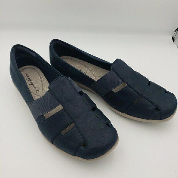 Easy‎ Spirit Navy Blue Suede Like Alani 11 U Comfortable Padded Elastic Over Top - Picture 1 of 12